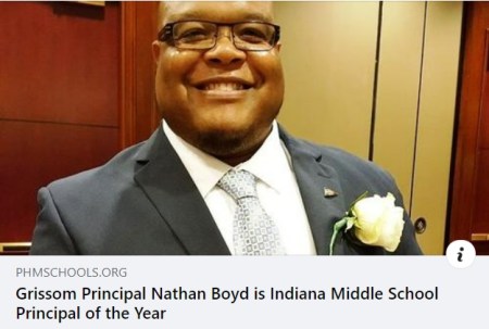 Grissom Principal Nathan Boyd is Indiana Middle School Principal of the Year